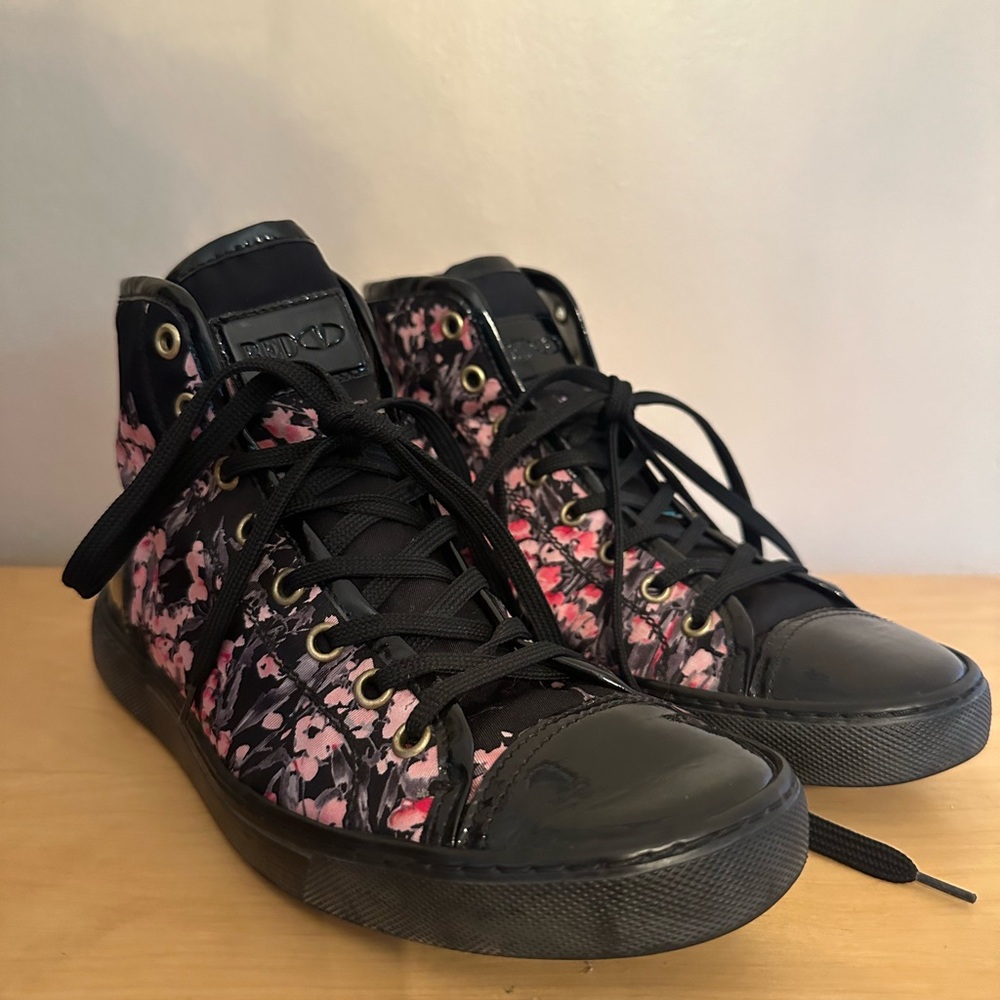 Red Valentino floral high top sneakers 7.5 women’s - Picture 4 of 8